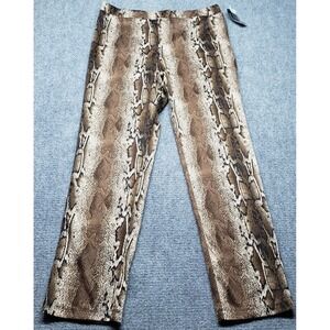 Travel Elements Pants Womens XL Multicolor Snake Print Pull On High Stretch New